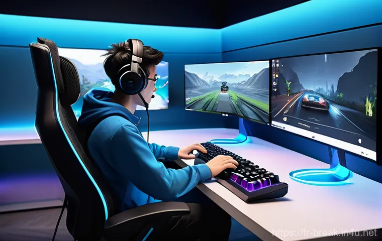 붕괴 스타레일 커스텀 컨트롤 세팅 - A highly detailed, cinematic shot of a gamer (gender-neutral, wearing comfortable, fully covering mo... 붕괴 스타레일 커스텀 컨트롤 세팅 - A highly detailed, cinematic shot of a gamer (gender-neutral, wearing comfortable, fully covering mo...